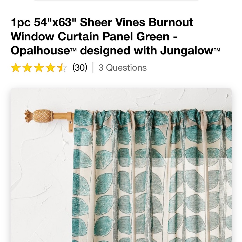 New Opalhouse curtain panel 54”x63” Total of 3 panels